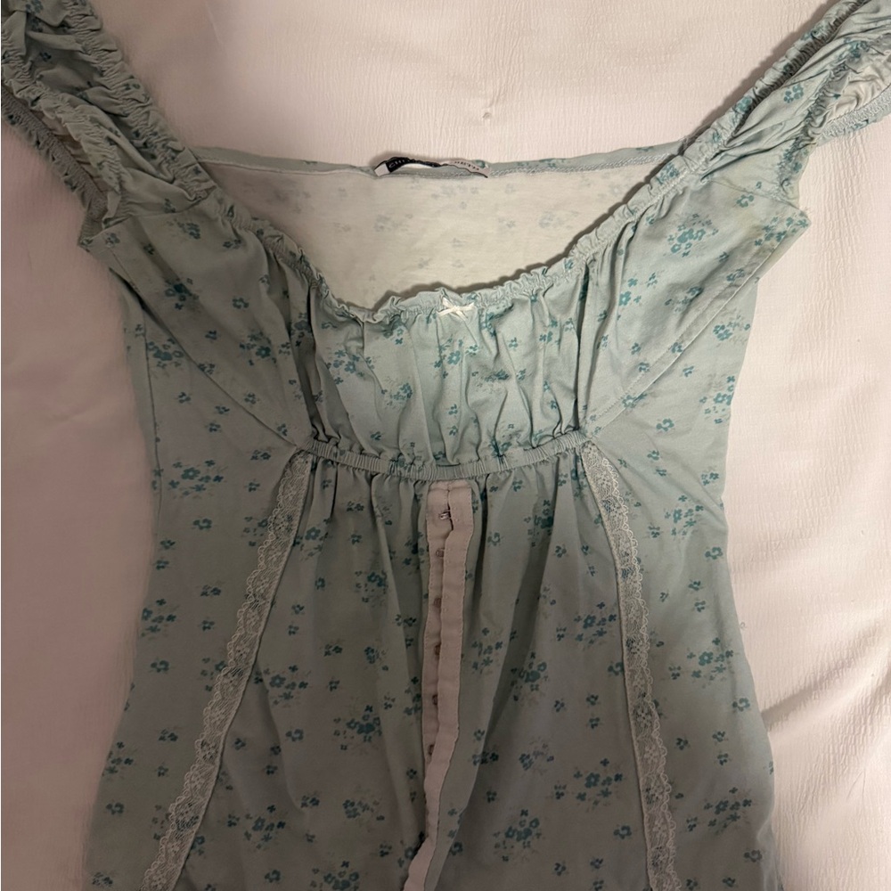 Floral Blue Crop Top